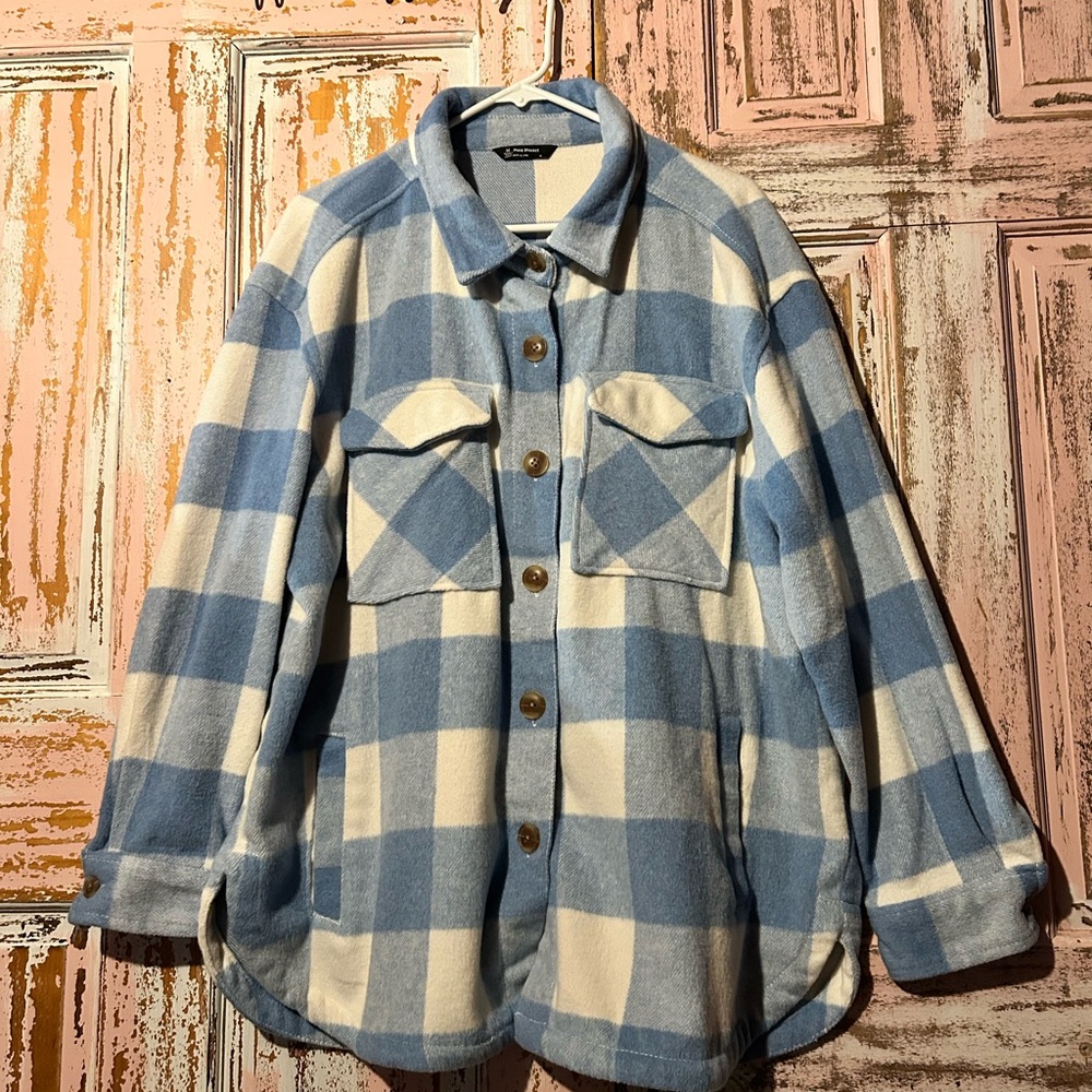Cozy Blue and White Checkered Button Down Shirt